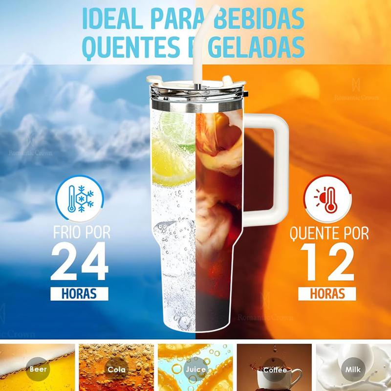 Garrafa Térmica Inoxidável com Tampa e Canudo - (Promo Esquenta Black Friday)