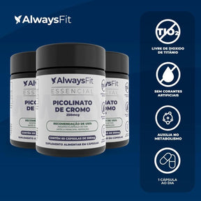 Picolinato de Cromo 250mcg - 60 Cápsulas - Always Fit