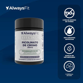 Picolinato de Cromo 250mcg - 60 Cápsulas - Always Fit
