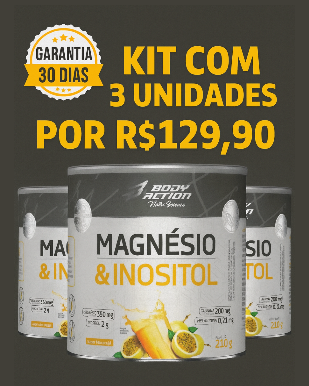 Magnésio & Inositol | 210g - Bodyaction
